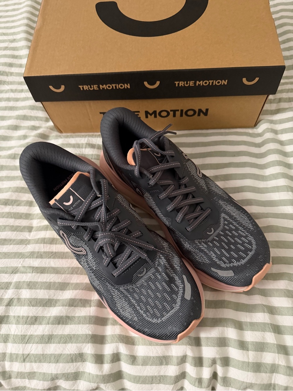 Women's Grey and Pink Running Sneakers